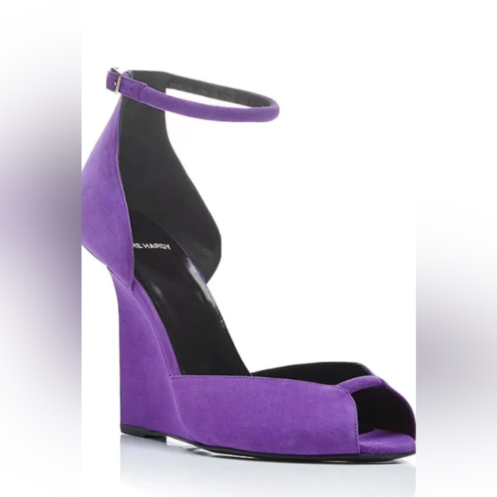 Pierre Hardy Womens Shoes Arp Purple Suede Wedges Size 37 $825WORN ONCE